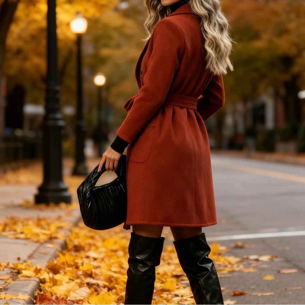 Hooever/Women's Double Breasted Wool Blend Coat/Size: S - Picture 15 of 16